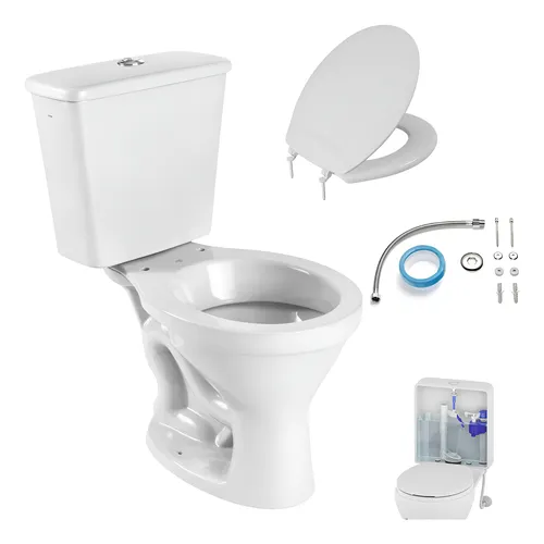 Kit Vaso Sanitário Cerâmica Acoplad. + Kit Instalação Icasa
